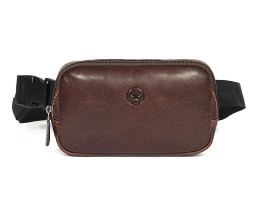 Polaris Leather Fanny Bag - Dark Brown