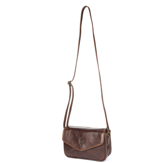 Polaris Leather Crossbody Bag - Brown