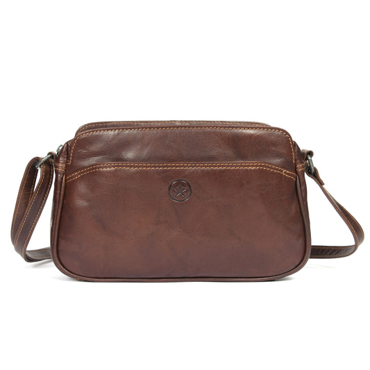 Polaris Leather Crossbody Bag ( LB-318 ) Brown