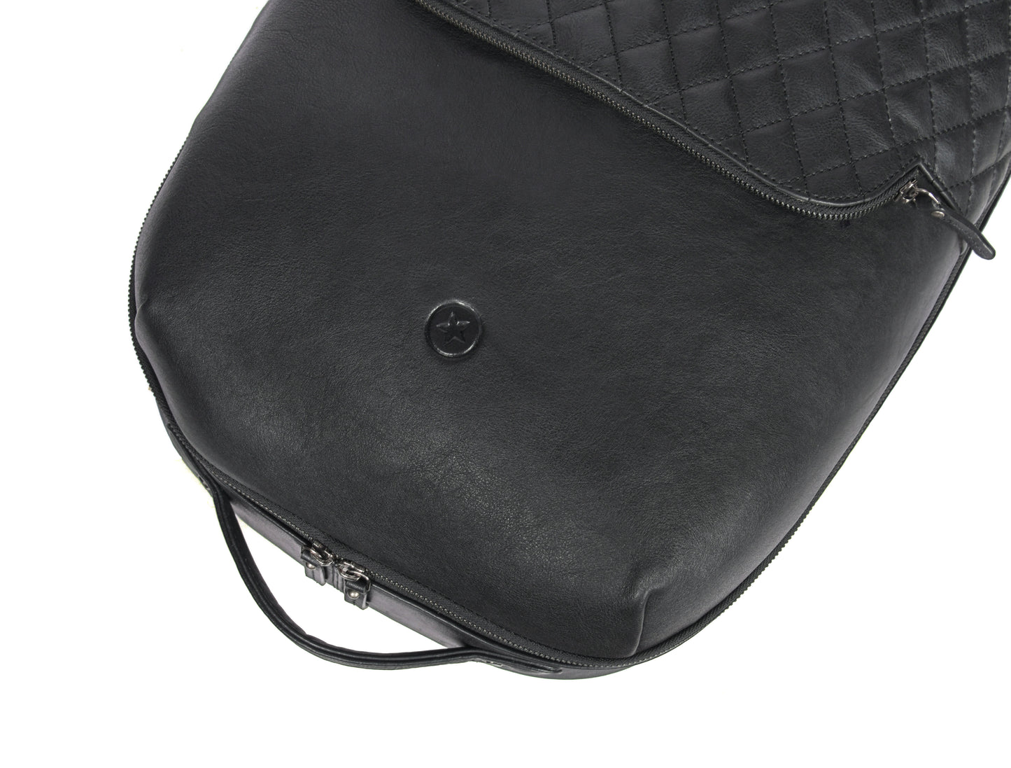 Atria Upcycled Leather Trolley Backpack - Black