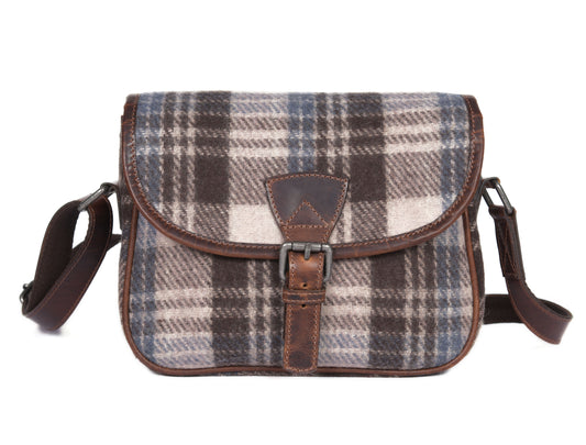 Quasar Leather Tweed Crossbody Bag