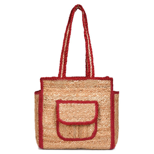 Urban Eco Jute Tote Bags - Red