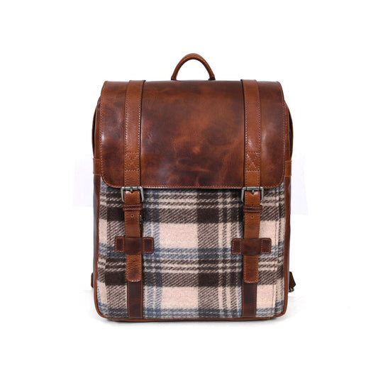 Quasar Leather Tweed Backpack