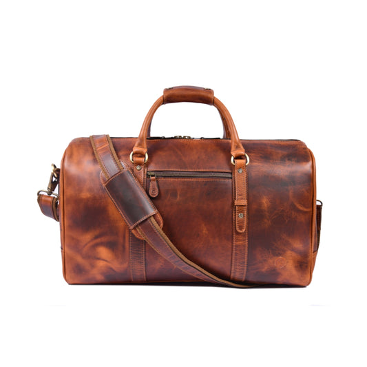Leather Duffle Bag - Tan