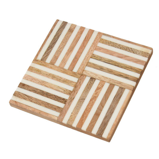 Geometric Cube Wooden Coaster: