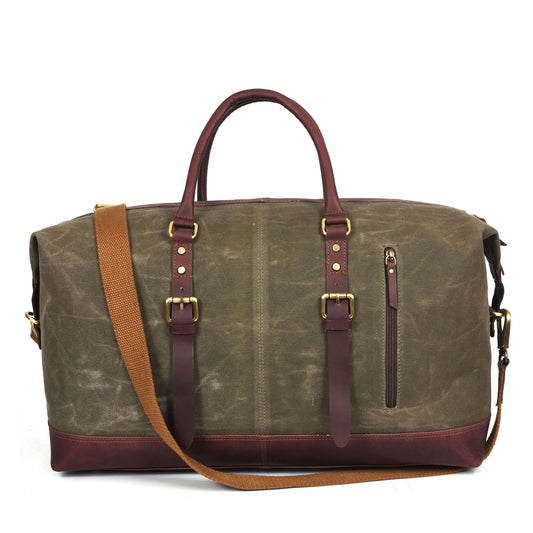 Leather Canvas Duffle Bag