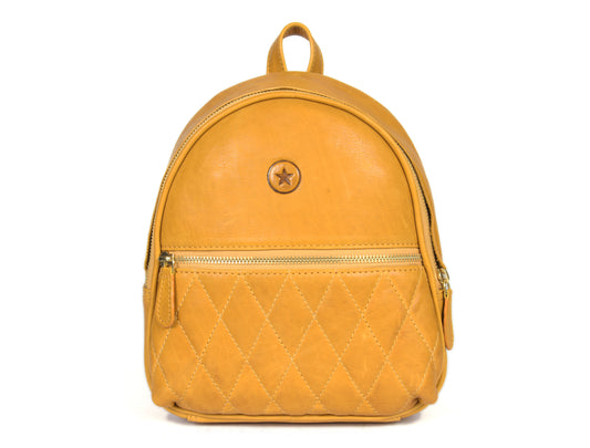 Ardentia Quilted Leather Backpack - Mustard