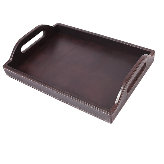 Ombra Leather Serving Tray ( AC-211-C) Brown