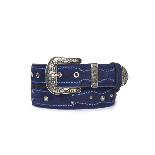 Zynkora Leather Suede Belt - Blue