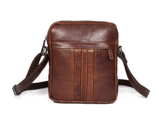 Polaris Leather Messenger Bag - Brown