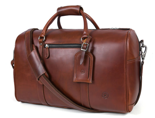 Leather Duffle Bag - Walnut