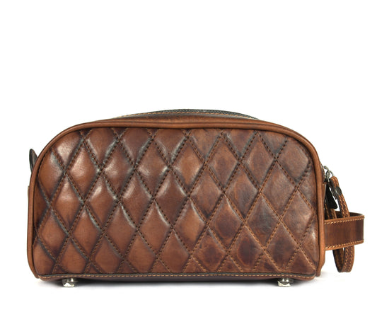 Ascend Quilted Leather Toiletry Bag