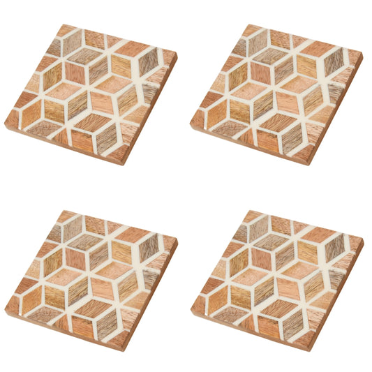 Exquisite Wooden Coaster ( Set of 4 Pcs )