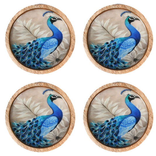 Majestic Peacock Coaster ( Set of 4 Pcs )