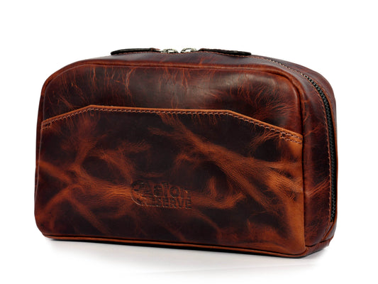 Leather Toiletry Bag - WB-177 - Aaron Leather Goods 