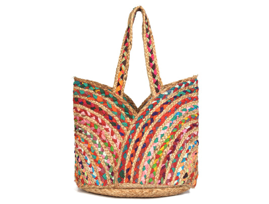 Nature's Carryall Recycled Jute Tote Bag Organic Multicolor | LB-666