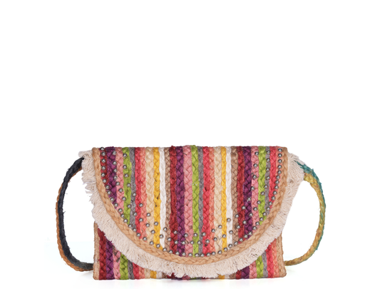 Handmade Jute Flap Crossbody | LB-747