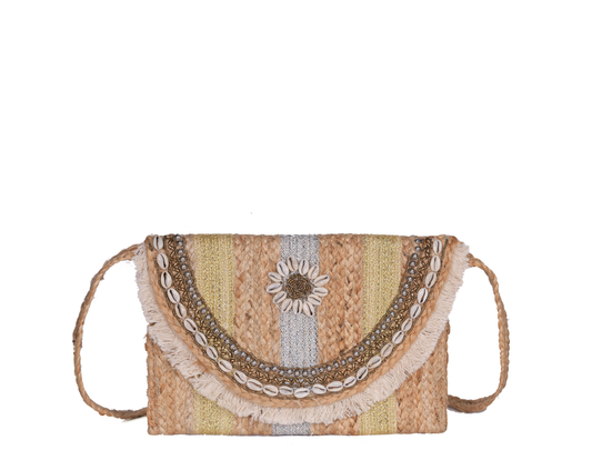 Handmade Jute Flap Crossbody | LB-705