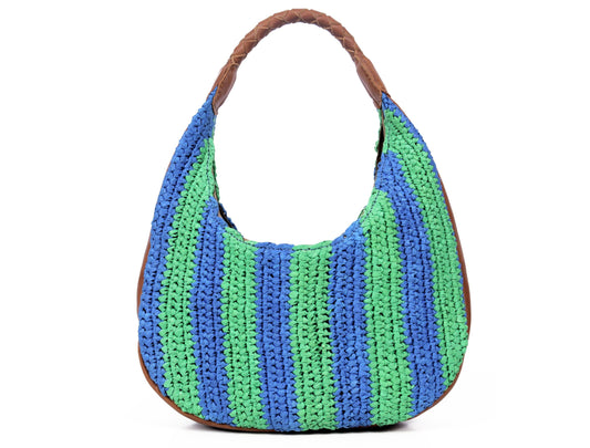 Willow Raffia Stripe Hobo Bag