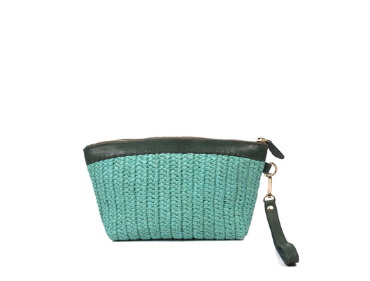 Raffia Leather Pouch | LB-762