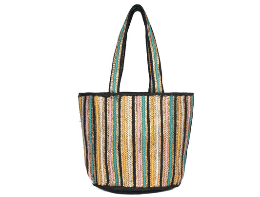 Grace Glow Jute Multicolor Tote Bag | LB-709