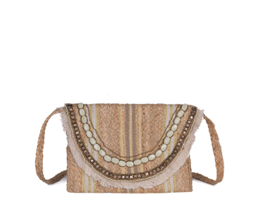 Handmade Jute Flap Crossbody | LB-746