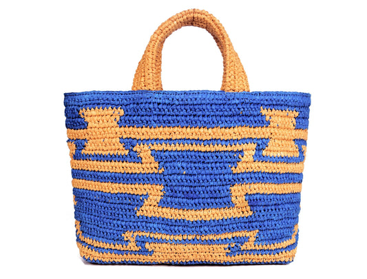 Rustic Raffia Aztec Tote