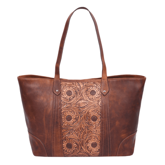 Iowa Hand-Tooled Leather Handbag