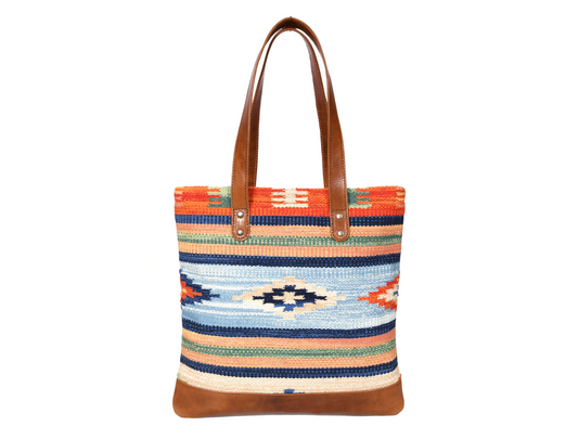 Nebraska Kilim Leather Tote Bag | ( LB-483 )