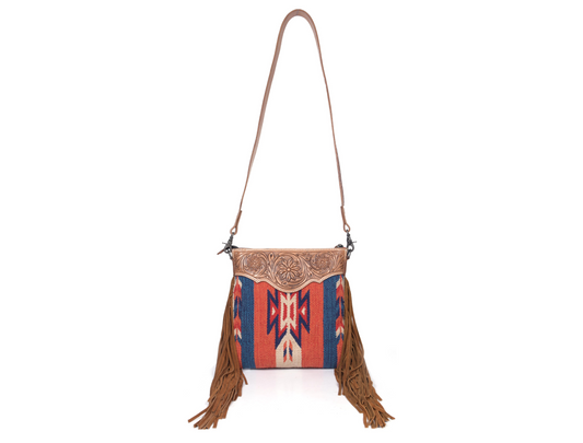 Dual Tooling Western Leather Crossbody | LB-648